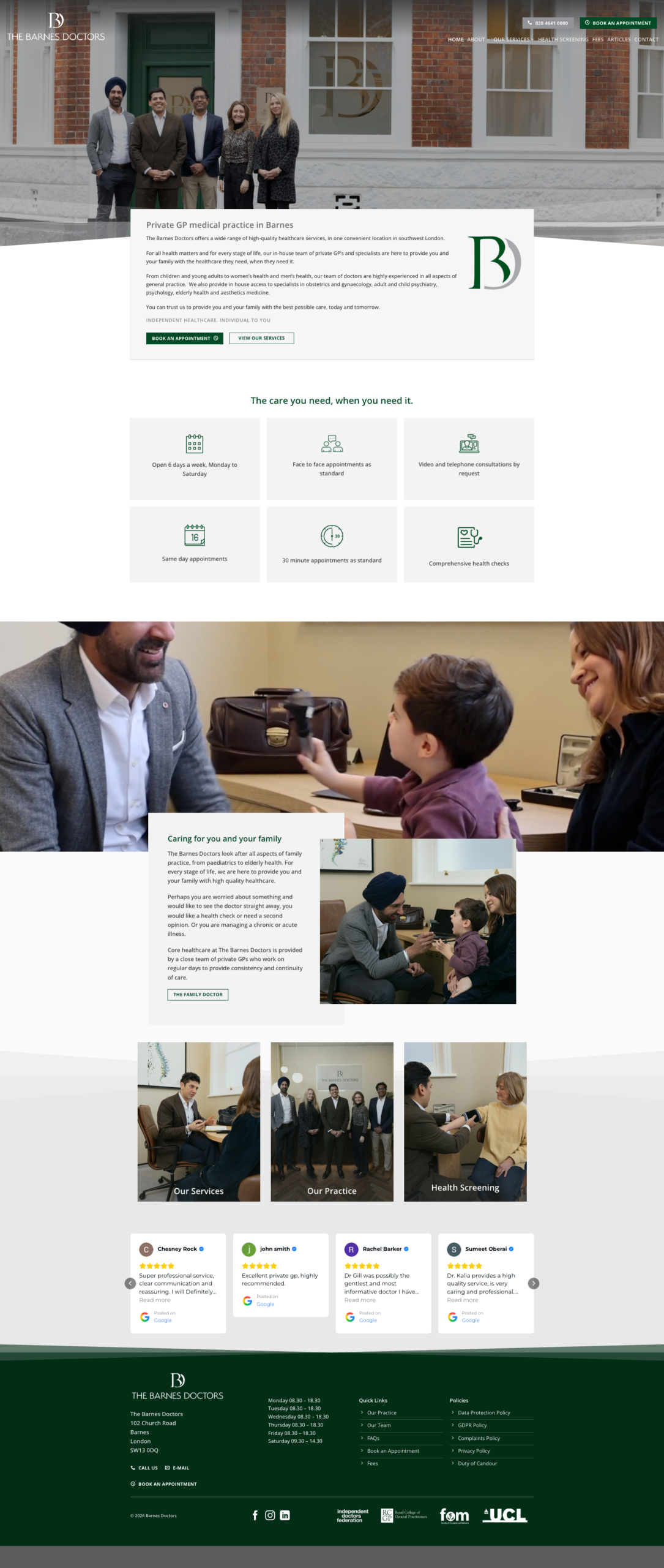 Barnes Doctors Web Design mockup